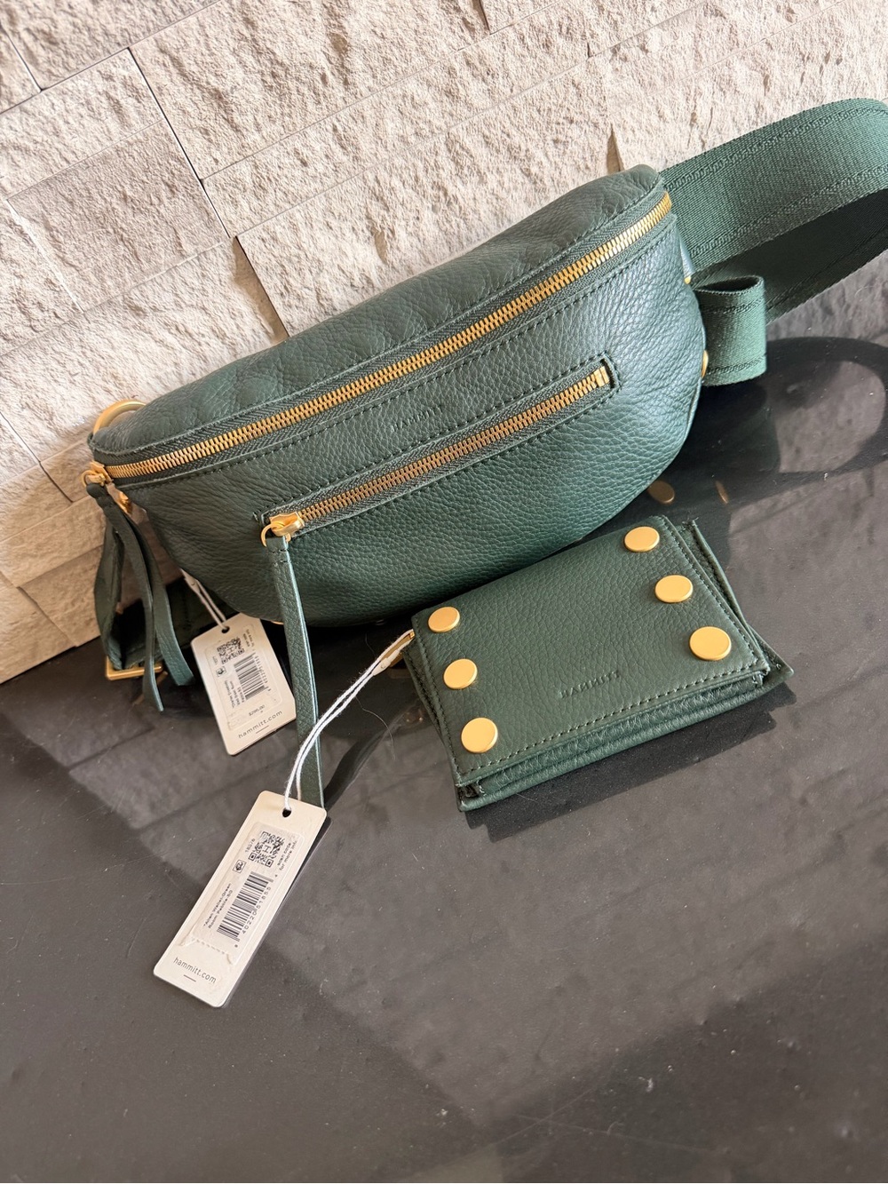 Hammitt Charles and Allen wallet grove green both NWT!